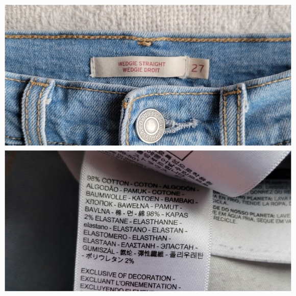 Levi's Distressed Wedgie Straight Fit 90's Casual Denim Jeasns - Picture 5 of 8